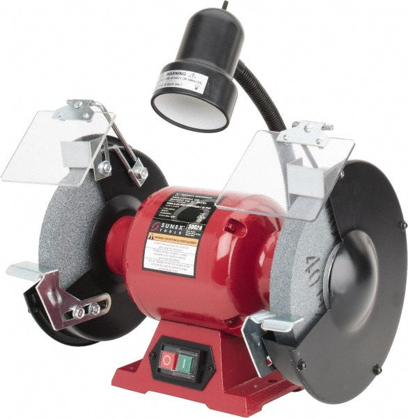 Sunex Tools 5002A Bench Grinder: 8" Wheel Dia, 5/8" Arbor Hole Dia