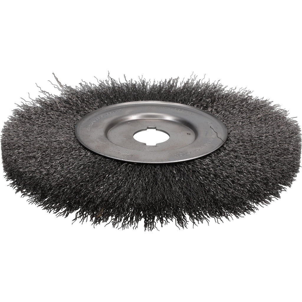 Weiler 1259 Wheel Brush: 10" Wheel Dia, 3/4" Face Width, 0.0140" Wire Dia, Crimped