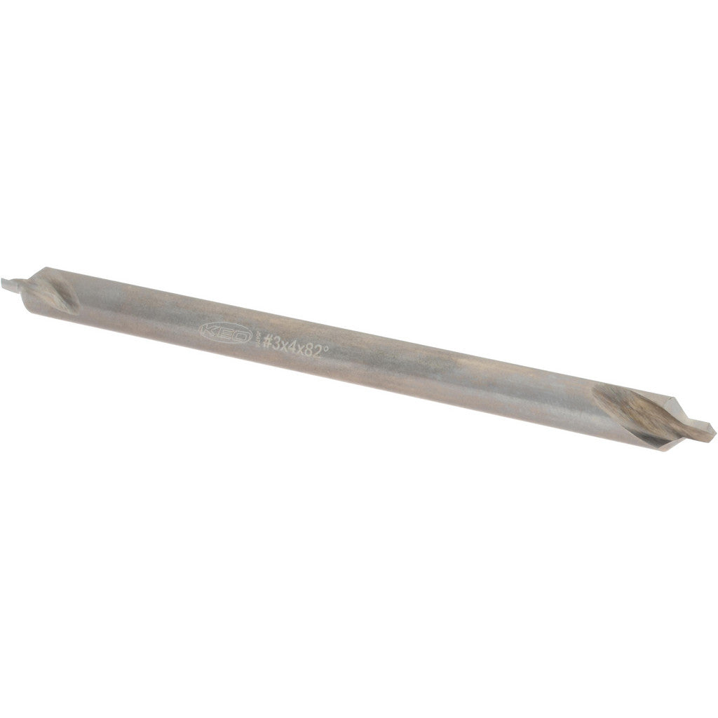 Keo 907-000-091 Combination Drill & Countersink: #3, 1/4" Body Dia, 118 deg, High-Speed Steel