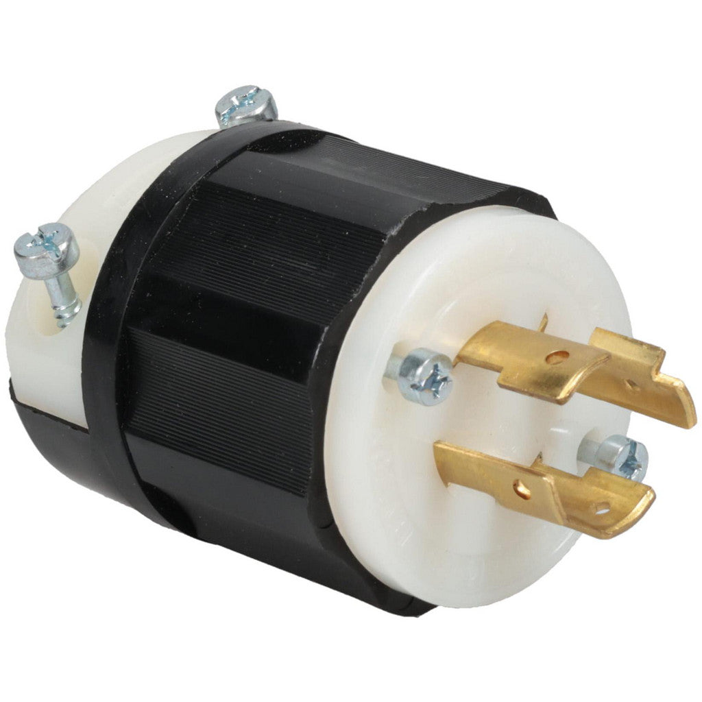 Leviton 2411 Locking Inlet: Plug, Industrial, L14-20P, 125 & 250V, Black & White