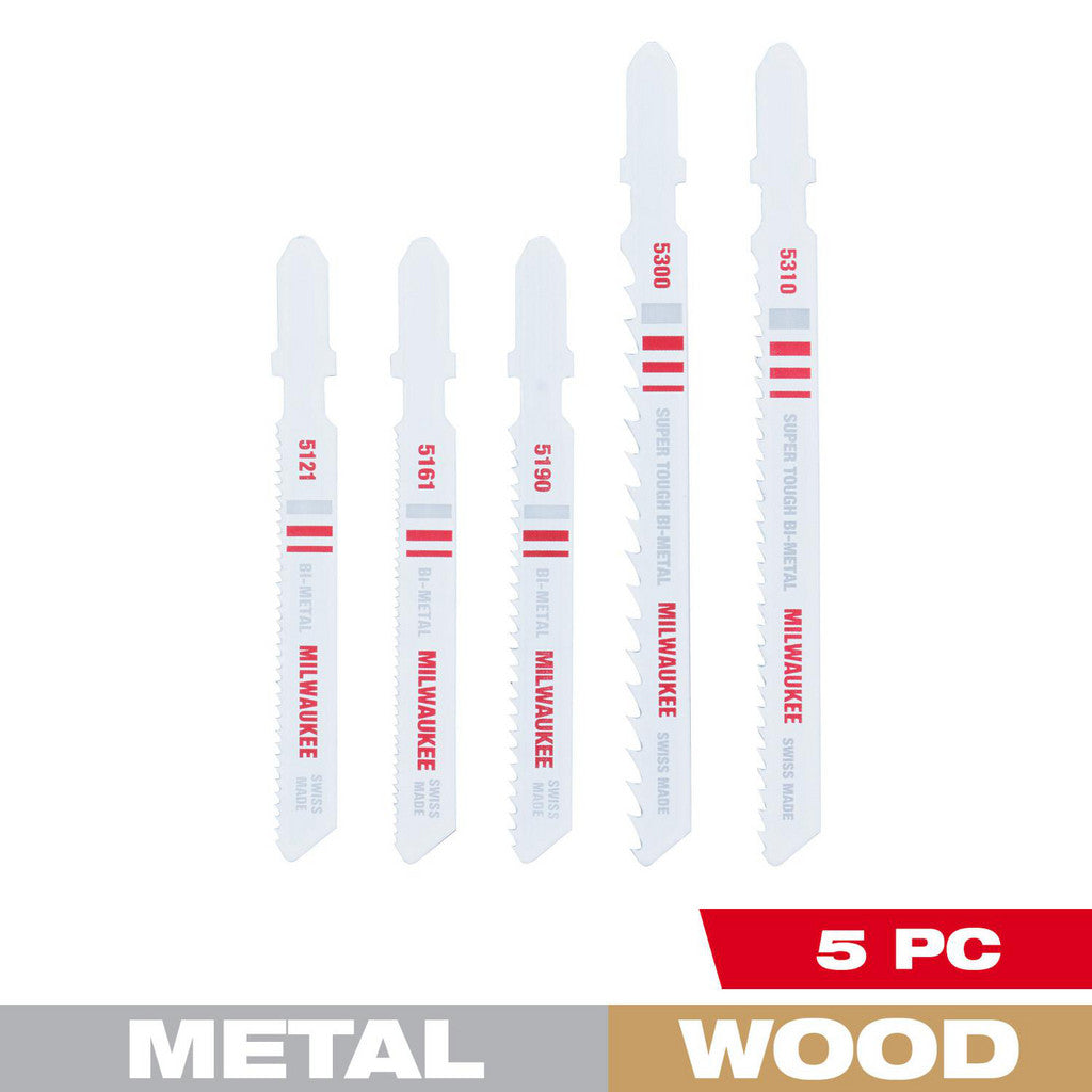 Milwaukee Tool 49-22-1178 5 Pc. T-Shank Wood and Metal Assortment