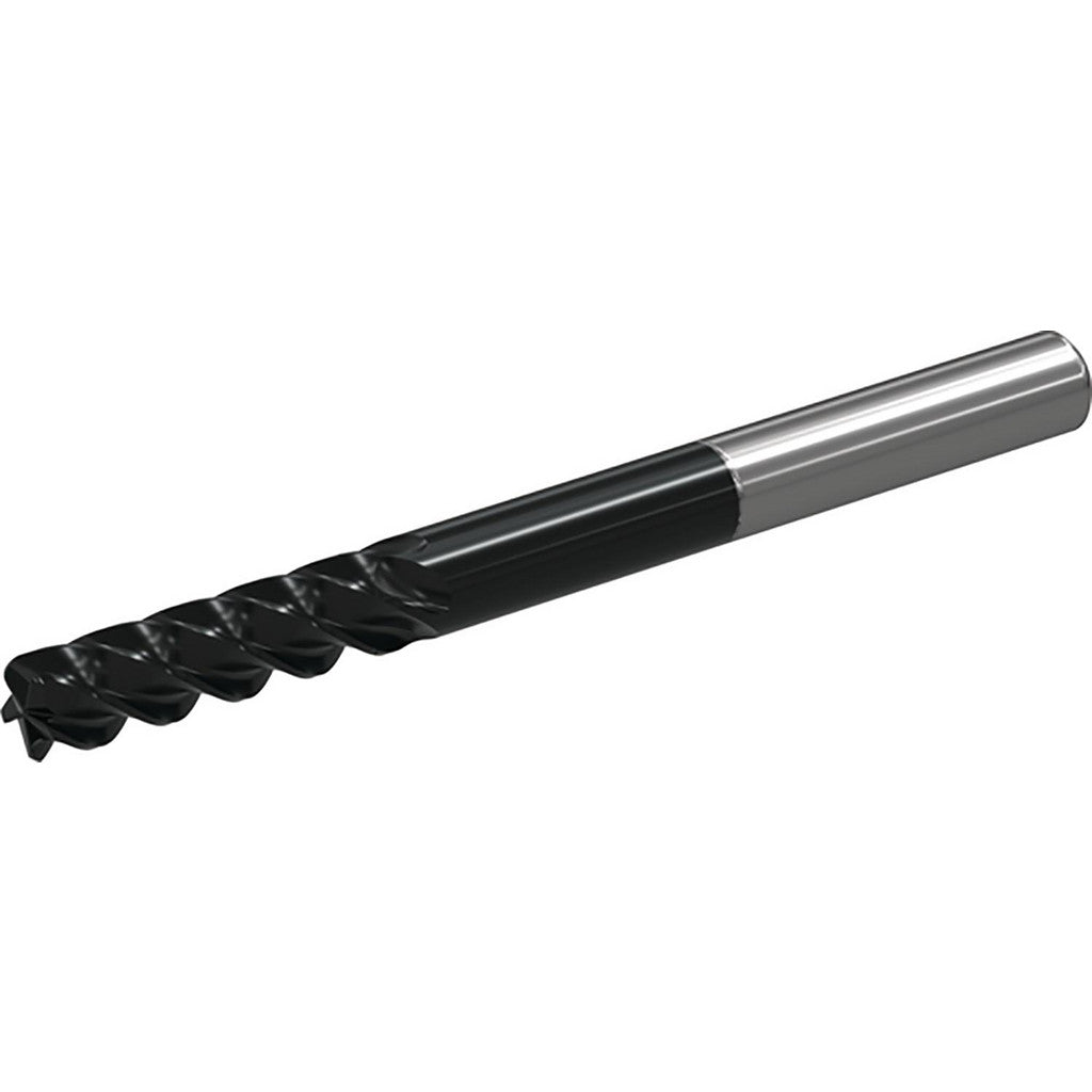 Widia 7008505 Corner Radius End Mill: 3/8" Dia, 7/8" LOC, 0.0150" Corner Radius, 5 Flute, Solid Carbide