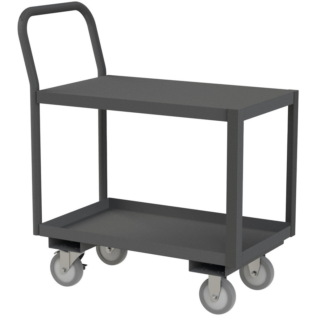 Durham LDO-1830-2-95 Low Deck Utility Cart: 30" Long, 18" Wide, Steel, 1200 lb Capacity, Gray