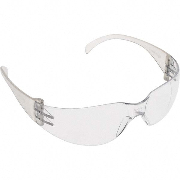 PYRAMEX S4110S Safety Glasses; Glasses Style: Clear; Lens Coating: Scratch-Resistant; Frame Style: Frameless; Frame Design: Wrap Around; Lens Color: Clear; Frame Color: Clear