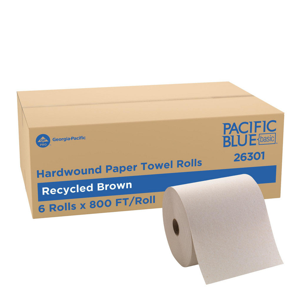 Georgia Pacific 26301 Pacific Blue Basic Recycled Hardwound Paper Towel Roll (Previously Envision), Brown