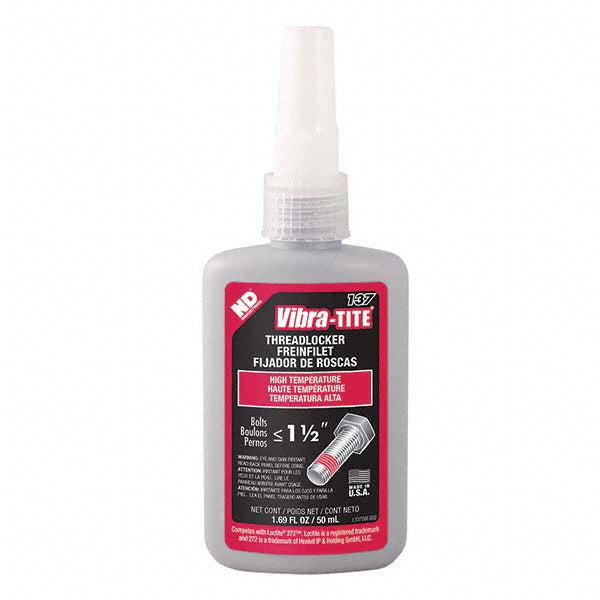 Vibra-Tite 13750 Threadlocker: Red, Liquid, 50 mL, Bottle
