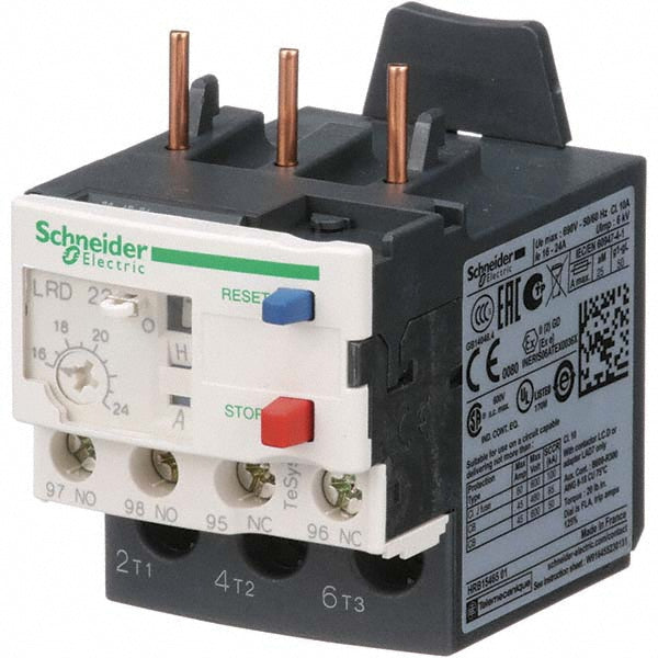 Schneider Electric LRD22 16 to 24 Amp, 690 VAC, Thermal IEC Overload Relay