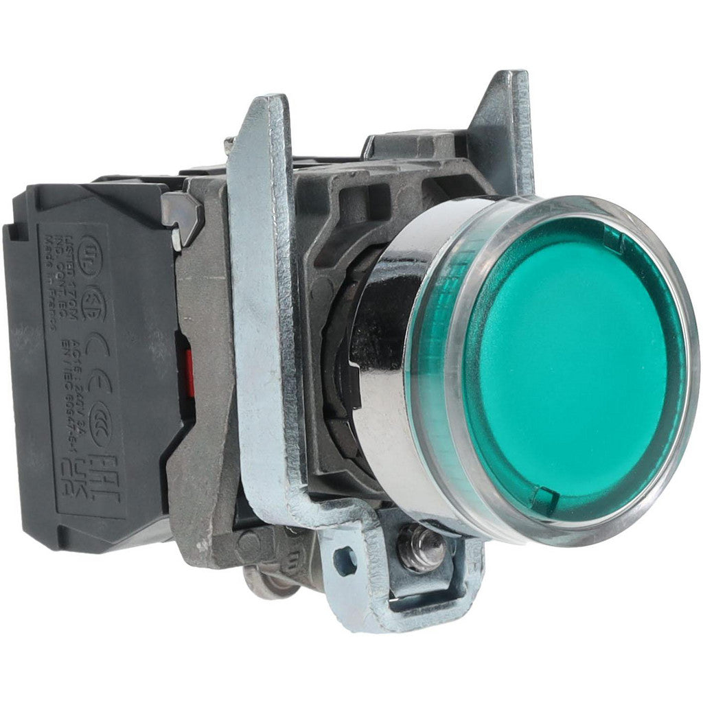 Schneider Electric XB4BW3365 Push-Button Switch: 22 mm Mounting Hole Dia, Momentary (MO)