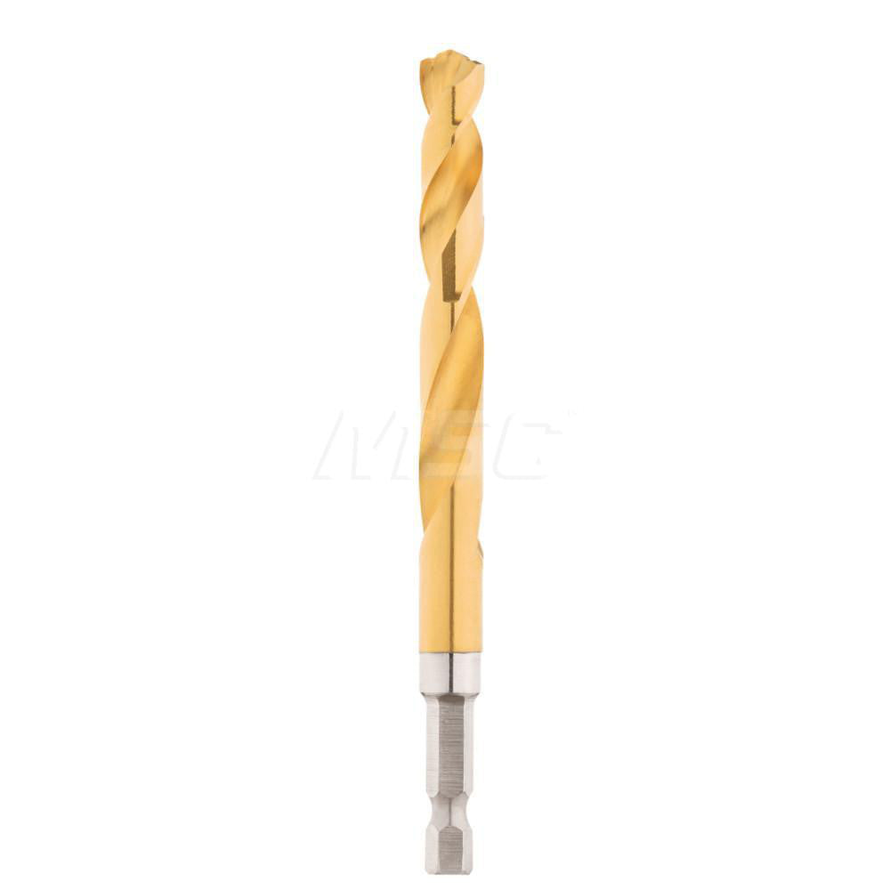 Milwaukee Tool 48-89-4621 Mechanics Drill Bit: 3/8" Dia, 135 deg, HSS, Hex Shank, Split Point