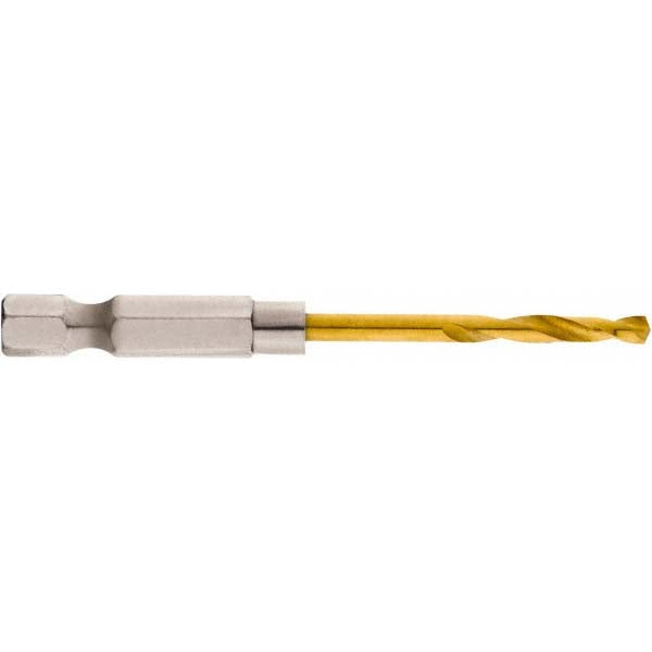Milwaukee Tool 48-89-4605 Mechanics Drill Bit: 1/8" Dia, 135 deg, HSS, Hex Shank, Split Point