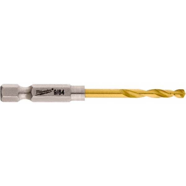 Milwaukee Tool 48-89-4606 Mechanics Drill Bit: 9/64" Dia, 135 deg, HSS, Hex Shank, Split Point