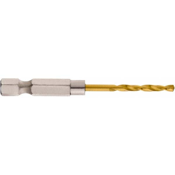 Milwaukee Tool 48-89-4604 Mechanics Drill Bit: 7/64" Dia, 135 deg, HSS, Hex Shank, Split Point