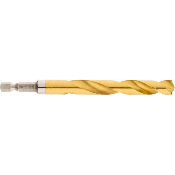 Milwaukee Tool 48-89-4625 Mechanics Drill Bit: 7/16" Dia, 135 deg, HSS, Hex Shank, Split Point