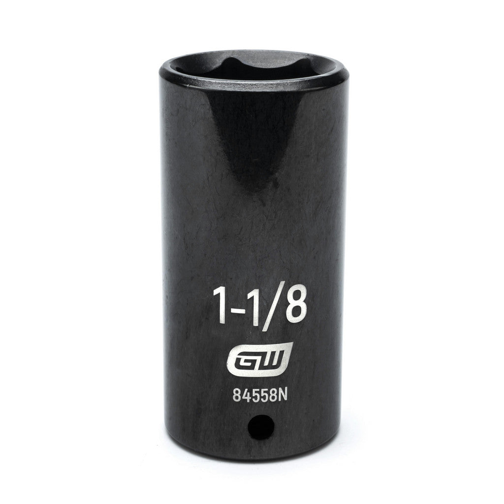 GEARWRENCH 84558N Impact Socket: 1/2" Drive, 1-1/8" Socket, Hex Drive
