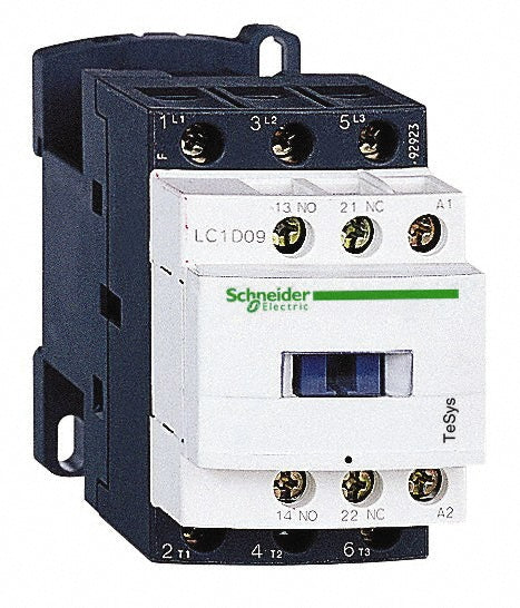 Schneider Electric LC1D09F7 IEC Contactor: 3 Poles, NC & NO
