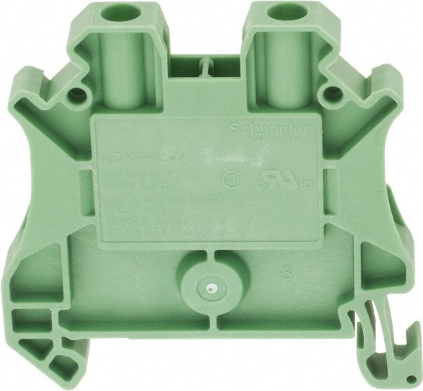 Schneider Electric NSYTRV42GN 1 Pole, 1,000 Volt, 32 Amp, -40 to 266°F, DIN Rail Mount, Polyamide Passthrough Terminal Block