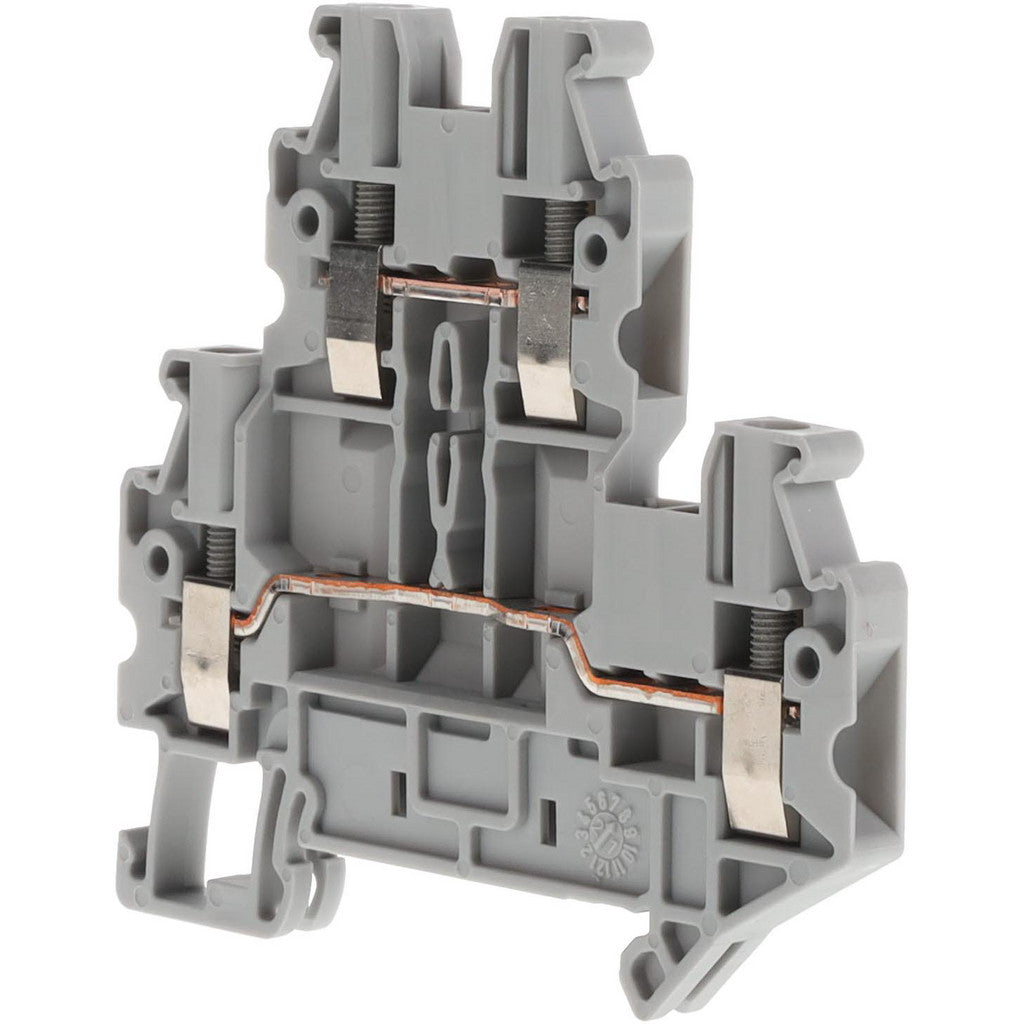 Schneider Electric NSYTRV24D 2 Poles, 500 Volt, 28 Amp, -40 to 266°F, DIN Rail Mount, Polyamide Passthrough Terminal Block