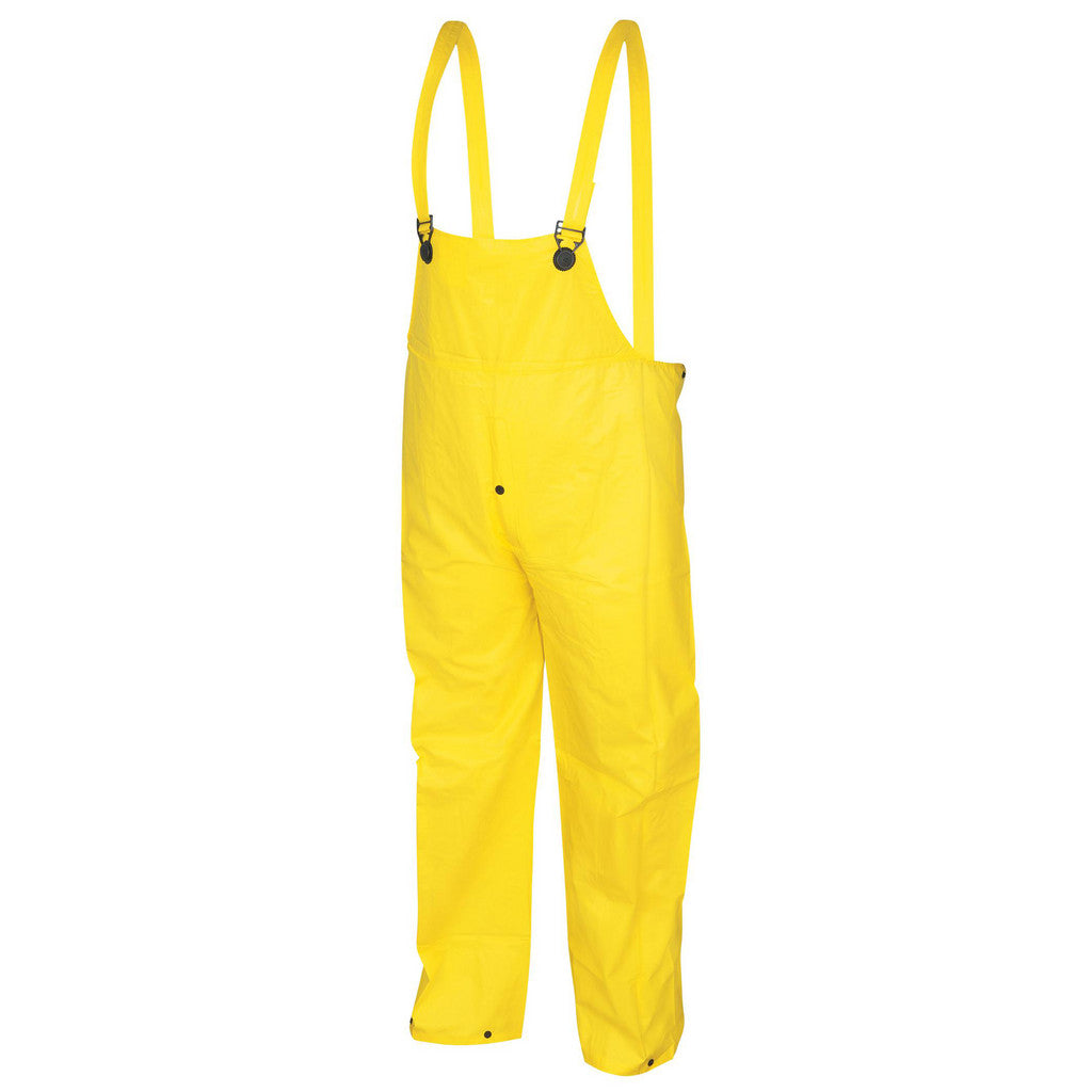 MCR Safety 300BPL Rain Bib Overalls: Size Large, Nylon & Polyvinylchloride