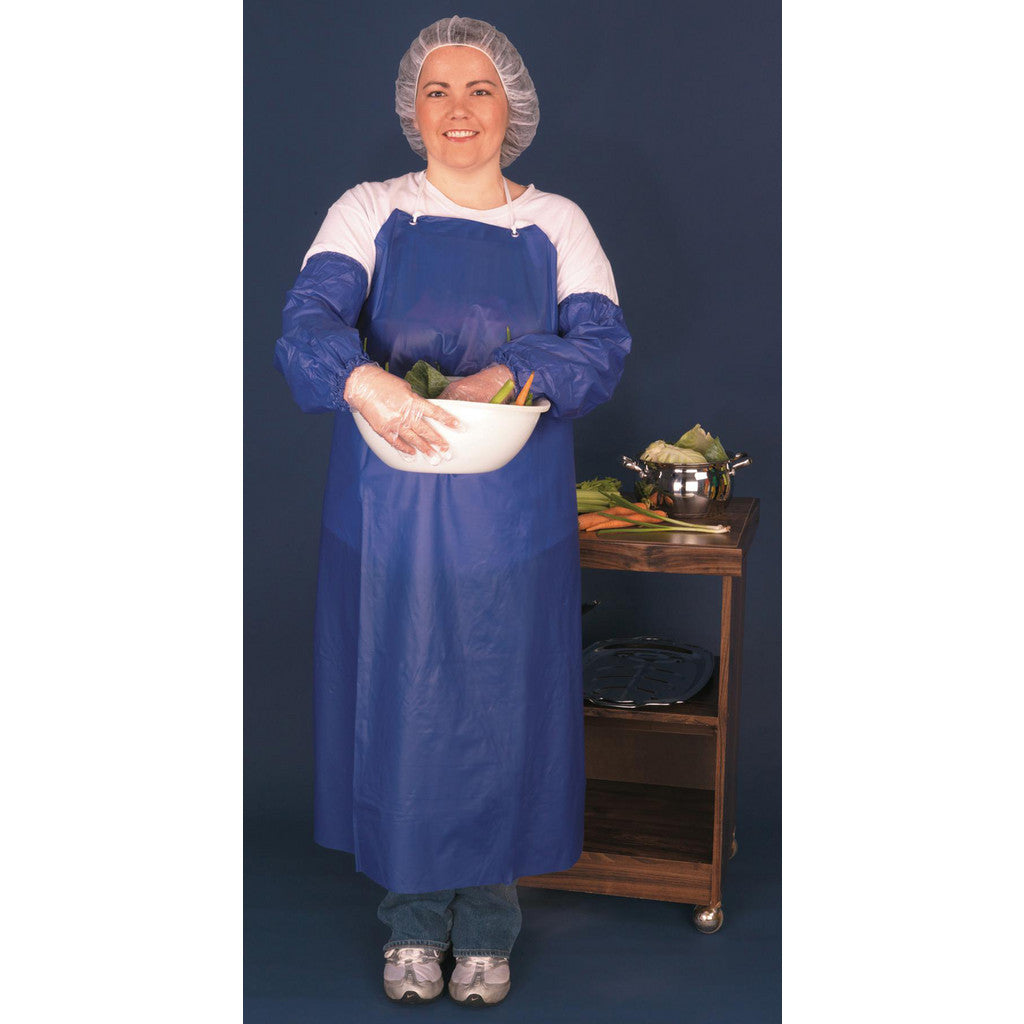 MCR Safety O73R4 Disposable Bib Apron: One Size, Blue