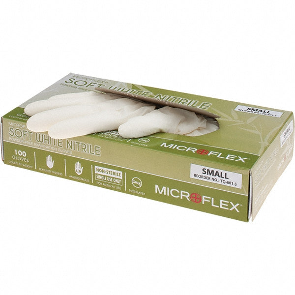 Ansell TQ-601-S Disposable Gloves: Series Microflex, Size Small, 2.8 mil, Nitrile, Medical, Powder-Free