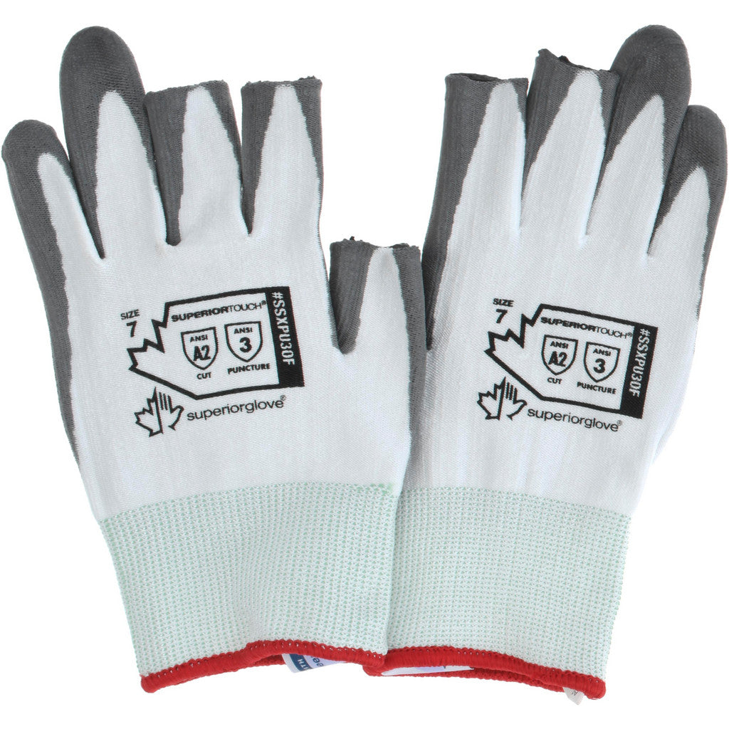 Superior Glove Works SSXPU3OF-7 Cut & Puncture-Resistant Gloves: Superior Glove Works SSXPU3OF, Size Small, ANSI Cut A2, ANSI Puncture 3, Polyurethane, Dyneema
