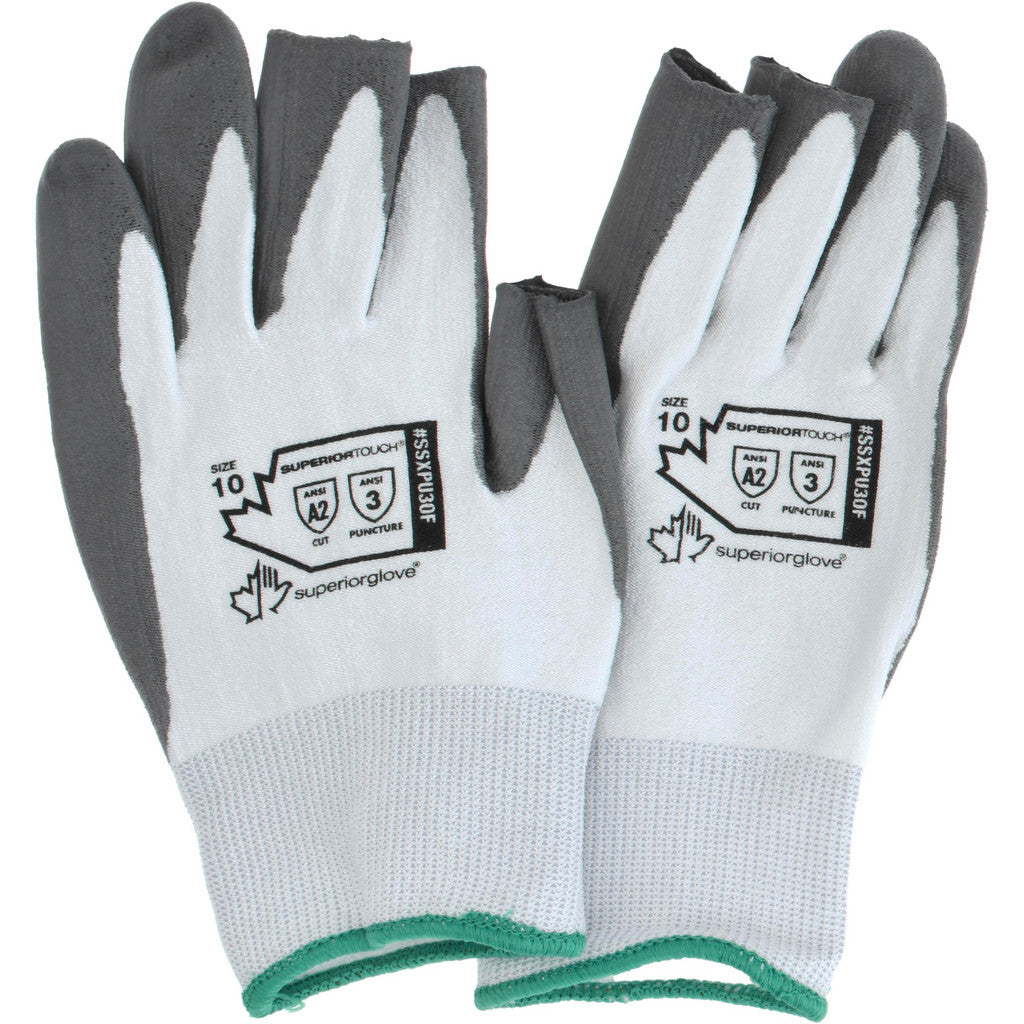 Superior Glove Works SSXPU3OF-10 Cut & Puncture-Resistant Gloves: Superior Glove Works SSXPU3OF, Size X-Large, ANSI Cut A2, ANSI Puncture 3, Polyurethane, Dyneema