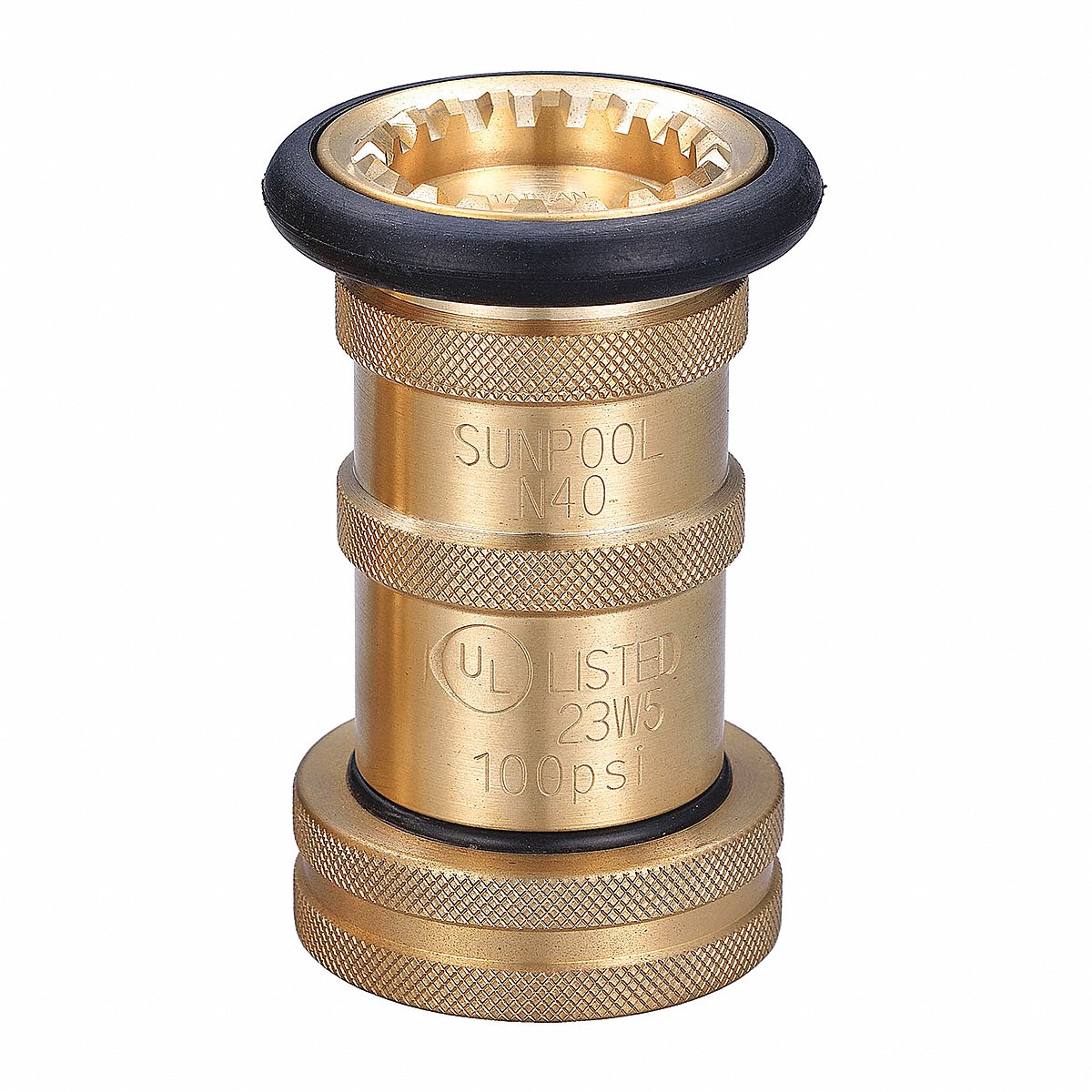 Grainger Global Sourcing - Plumbing Fire Hose Nozzle, Twist, Brass (6AKC2)
