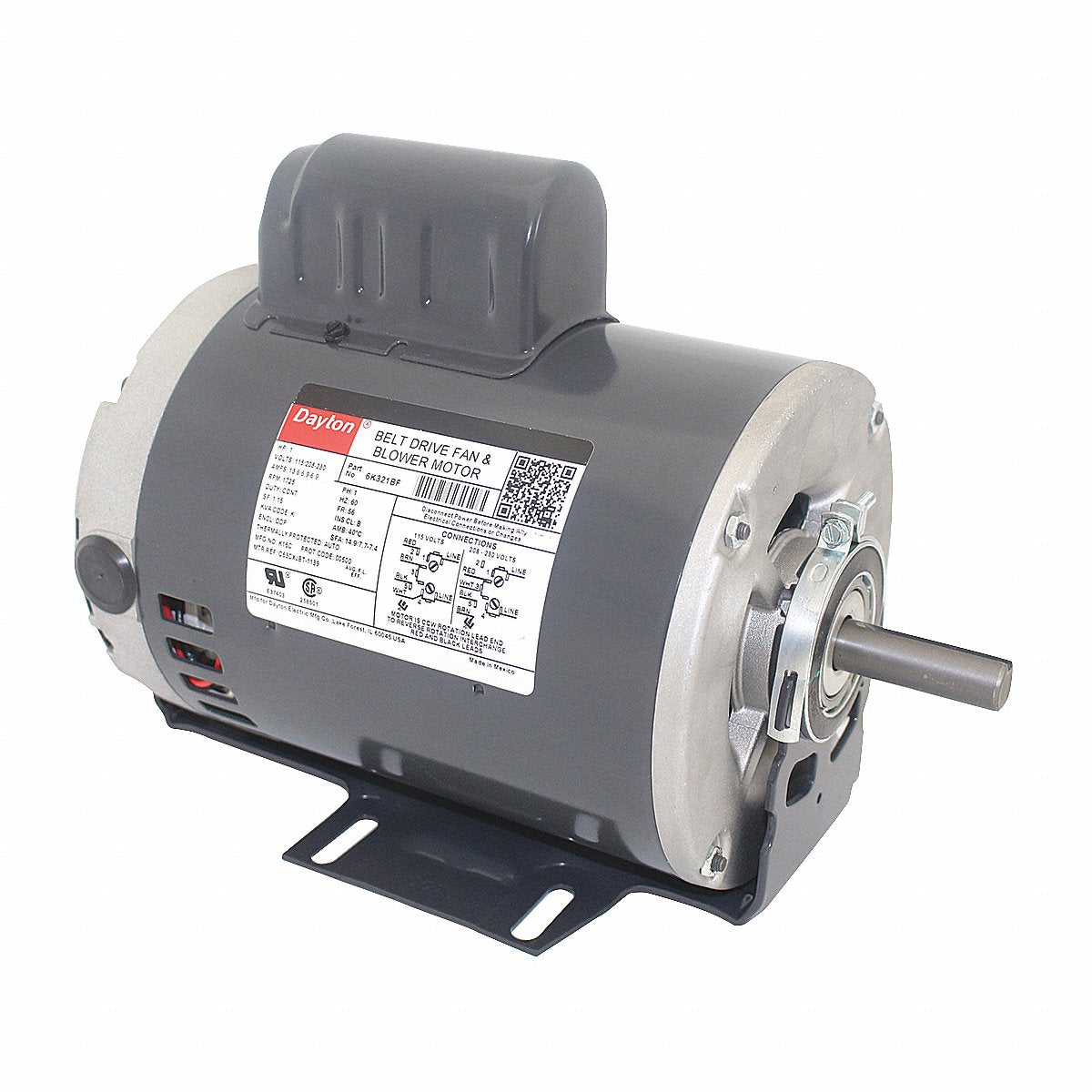 Dayton Motor, 1 Hp, 1725 Rpm, 56, 115/208-230V (6K321)