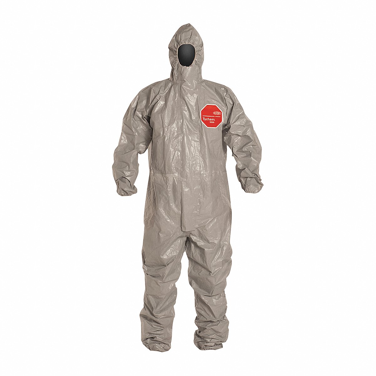 Dupont Hooded Coverall, Elastic, Gray, S, Pk6 (TF145TGYSM0006TV)