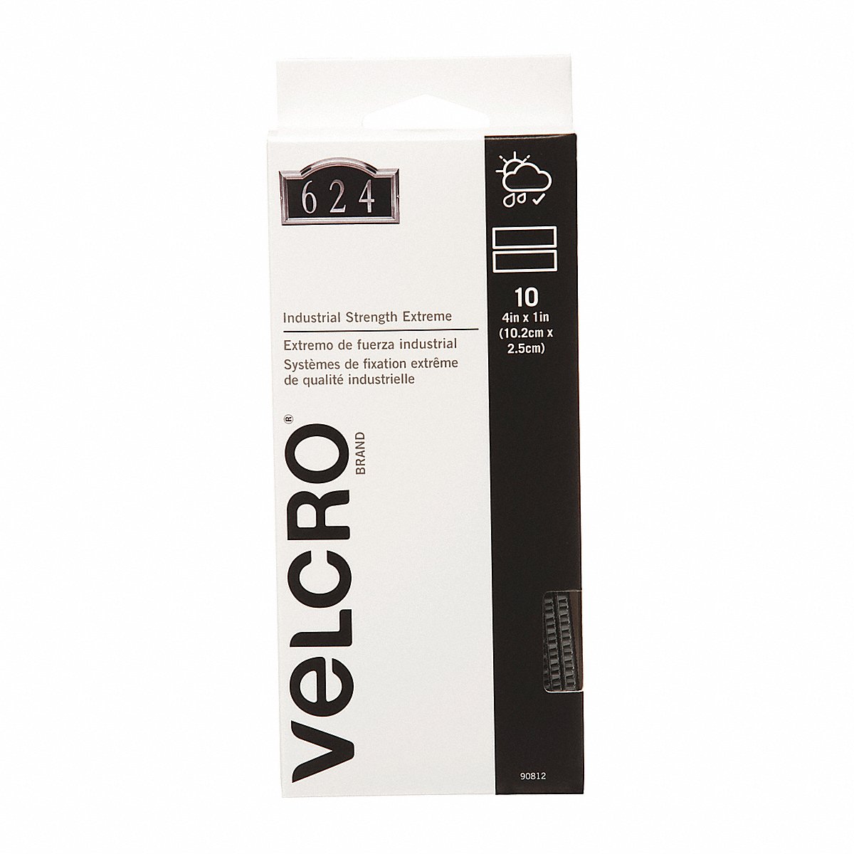 Velcro Brand Hook-And-Loop Fast, Gray, Strip, Pk10 (90812)