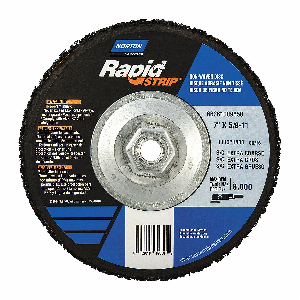 Norton Non-Woven Dep Center Disc 7 in Dia (66261009650)