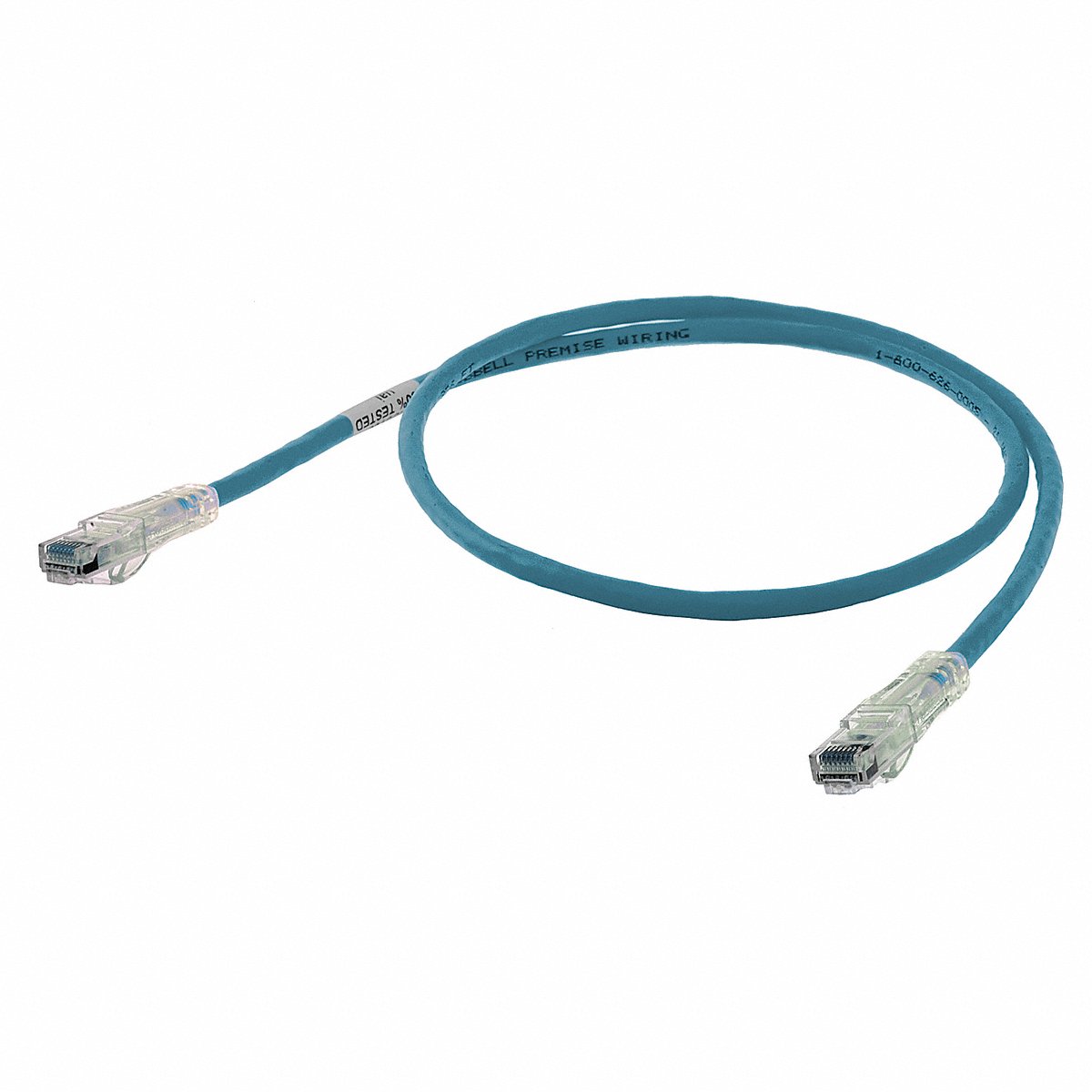 Hubbell Premise Wiring Patch Cord, Cat 6, Clear Boot, Blue, 20 Ft., 20 ft (HC6B20)