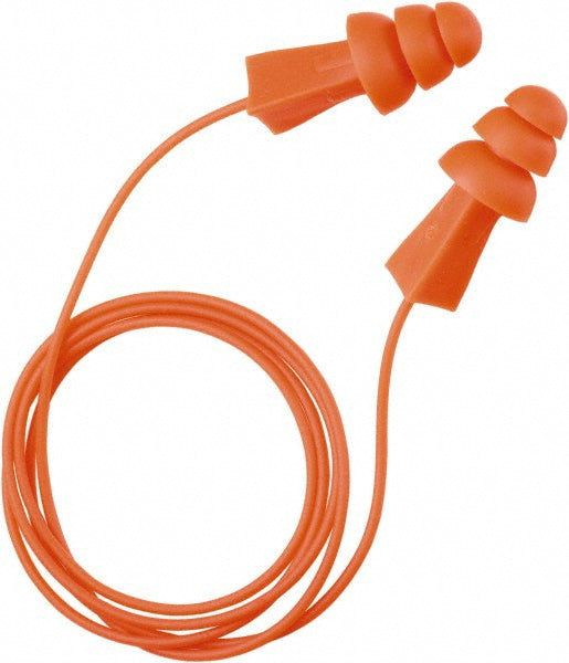 Tasco 100-09010 Earplugs: 27 dB, Rubber, Flanged, No Roll, Corded