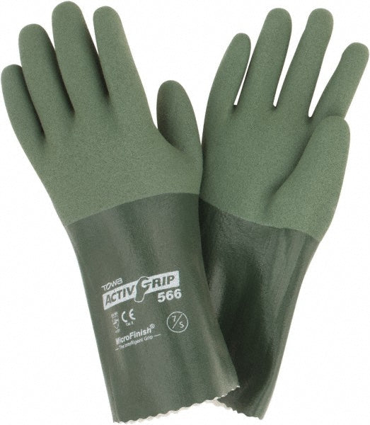 PIP 56-AG566/S Chemical Resistant Gloves: ActivGrip ActivGrip, Size Small, Nitrile-Coated, Nitrile, Supported
