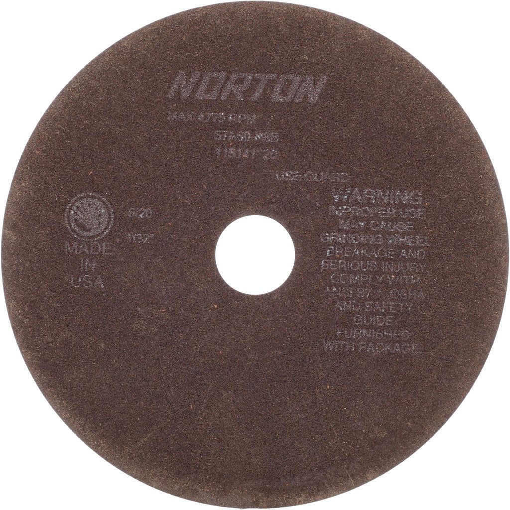 Norton 66253022694 Cut-Off Wheel: Type 1 (01/41), 8 Dia, 1/32" Thick, 1-1/4" Hole, Aluminum Oxide