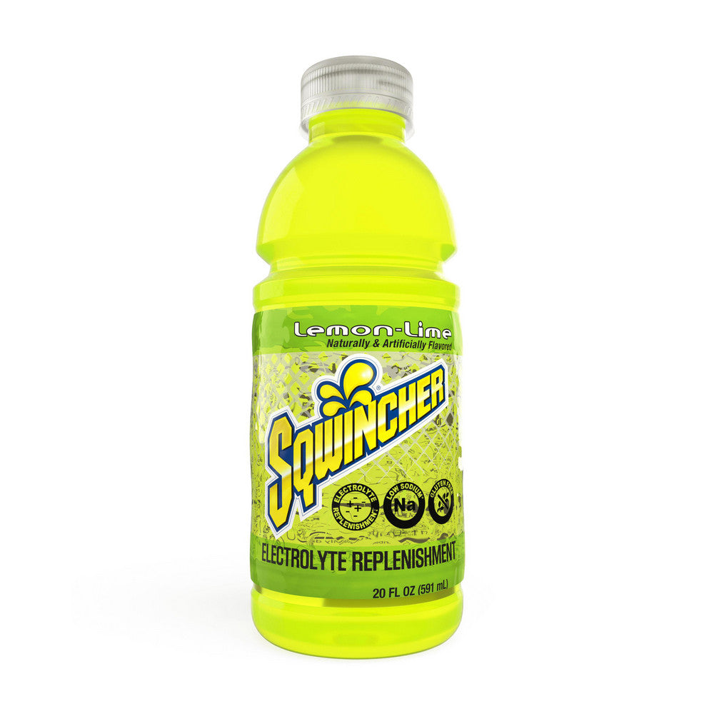 Sqwincher Sports Drink: 20 oz Bottle, Lemon-Lime, Ready-to-Drink, Yields 20.00 oz - 159030538
