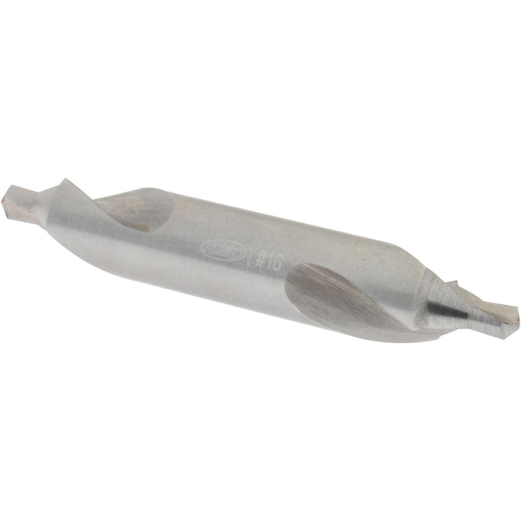 Keo 906-000-247 Combination Drill & Countersink: #16, 1/2" Body Dia, 118 deg, High-Speed Steel