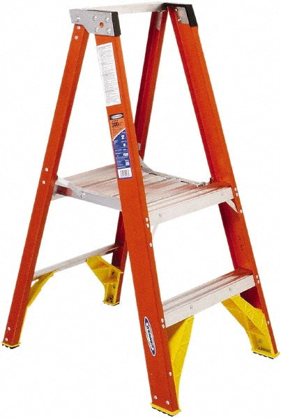 Werner P6202 Fiberglass Rolling Ladder: Type Type IA, 24" Platform, 2 Step