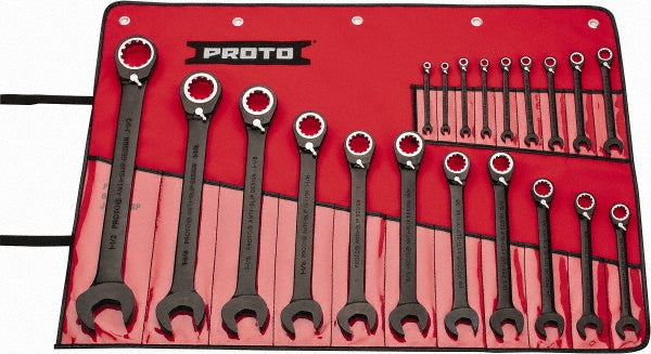 Proto JSCV-20S Combination Wrench Set: 20 Pc, 7/32 to 1-1/2" Wrench, Inch