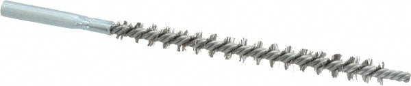 Schaefer Brush 43502 Double Stem/Single Spiral Tube Brush: 1/4" Dia, 4-1/2" OAL, Stainless Steel Bristles