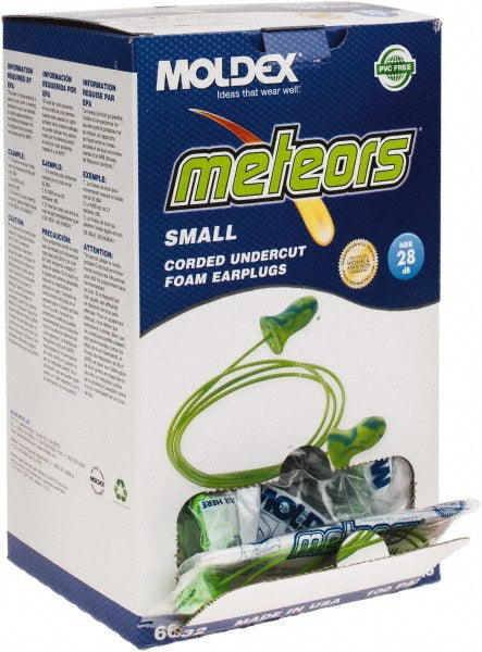 Moldex 6632 Earplugs: 28 dB, Foam, Bell, Roll Down, Corded, n-Metal Detectable