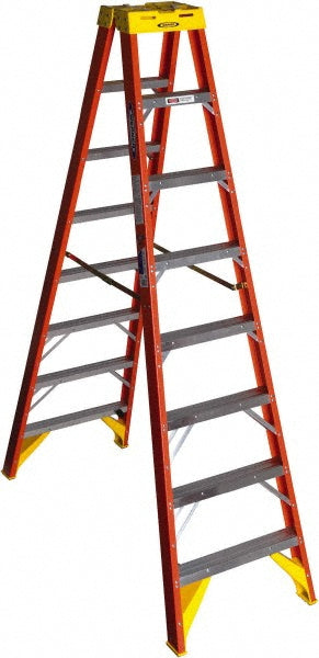 Werner T6208 7 Step Fiberglass Foldable Step Ladder: Type IA 300 lb Capacity 8' Height