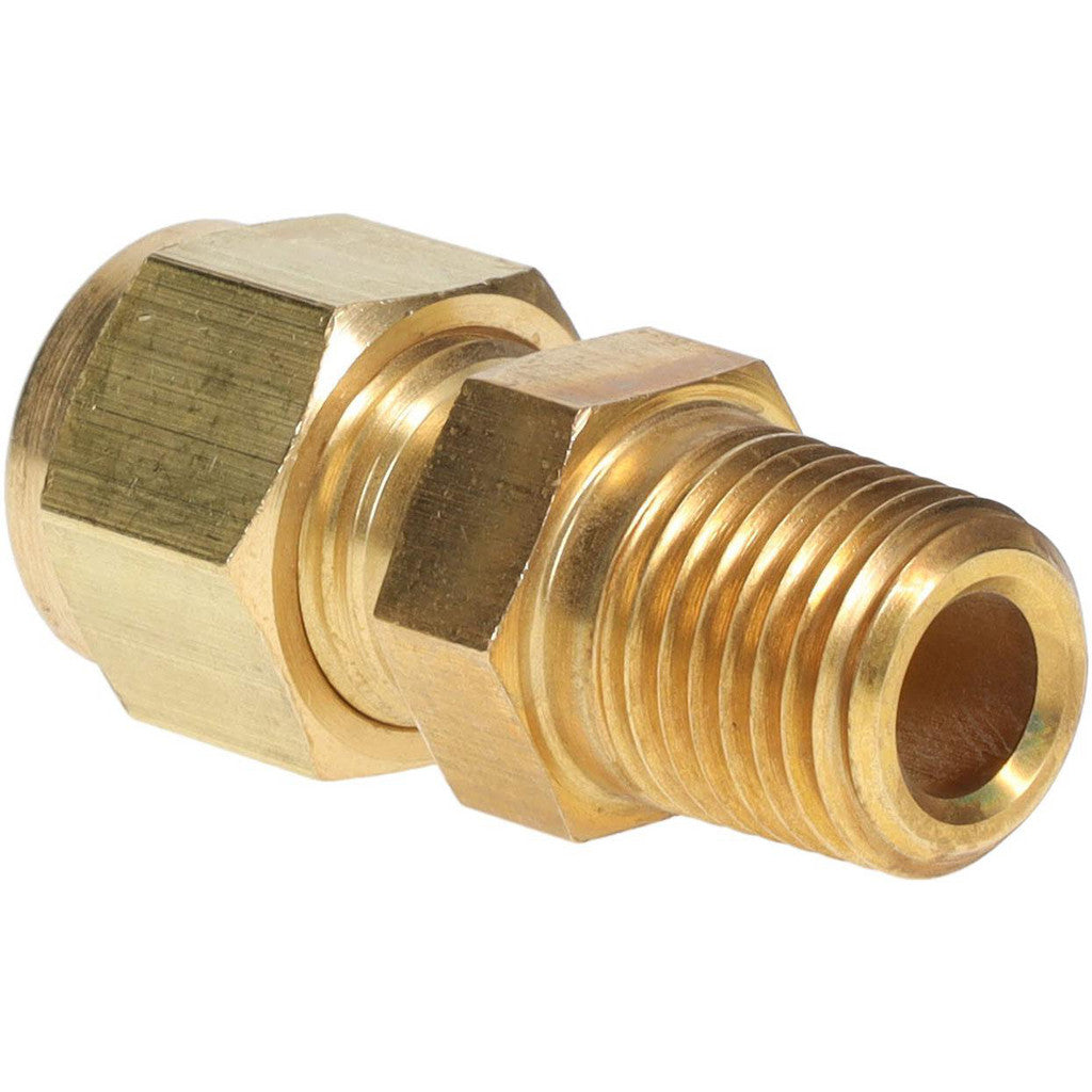 Parker 6MSC4N-B Compression Tube Connector: 1/4" Thread, Compression x MNPT