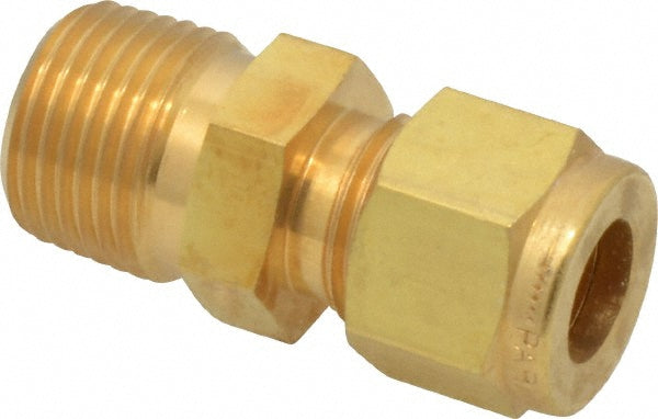 Parker 6MSC6N-B Compression Tube Connector: 3/8" Thread, Compression x MNPT