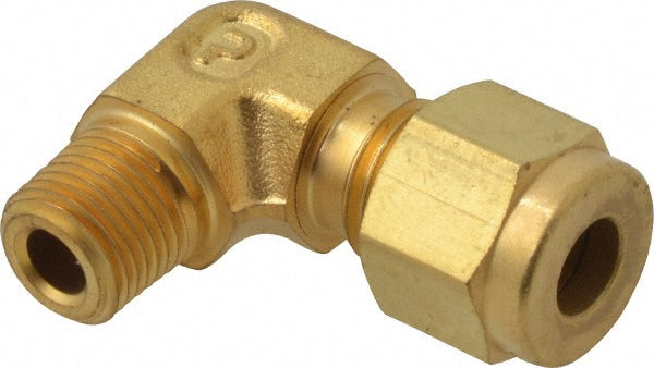 Parker 4-2 CBZ-B Compression Tube Male Elbow: 1/8" Thread, Compression x MNPT