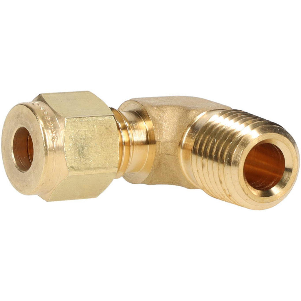 Parker 4-4 CBZ-B Compression Tube Male Elbow: 1/4" Thread, Compression x MNPT