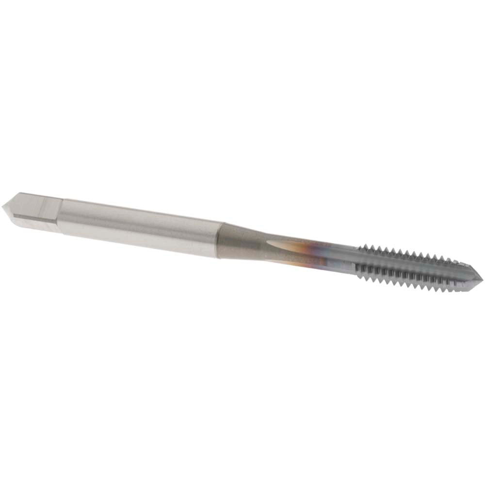OSG 1024308 Straight Flute Tap: #8-32 UNC, 4 Flute, Plug Chamfer, 3B Class of Fit, High-Speed Steel, TiCN Finish