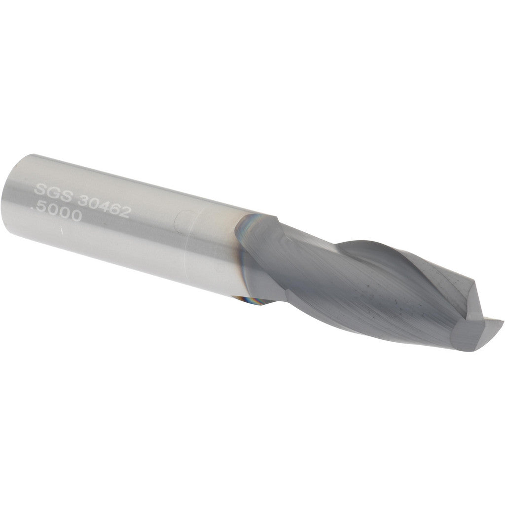 SGS 30462 Square End Mill: 1/2" Dia, 1" LOC