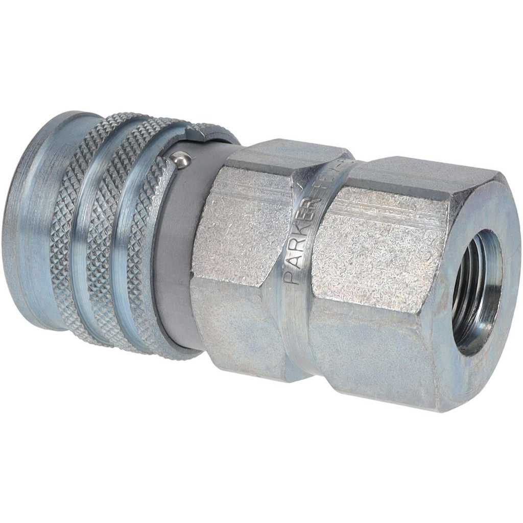 Parker FEM-501-8FO Hydraulic Hose Female Straight Thread Coupler: 1/2" Hose Size, 3/4-16, 3625 psi