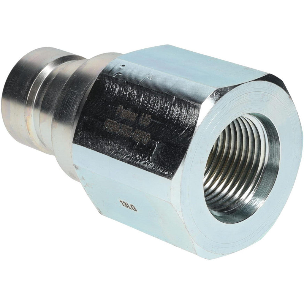 Parker FEM-752-12FO Hydraulic Hose Female Straight Thread Nipple: 3/4" Hose Size, 1-1/16-12, 3625 psi